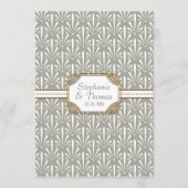 Kunst-Deko Nouveau modernes Fan-Muschel-Muster Menükarte (Vorderseite)