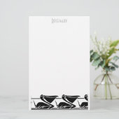 Kunst-Deko-Pelikanbriefpapier personalisiert Briefpapier (Stehend Vorderseite)