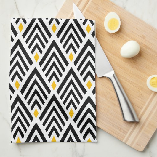 Kunst-Deko-Pfeile mit Goldakzent-Muster Handtuch (Viertel Falte)