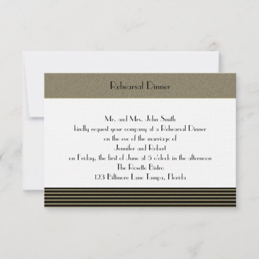 Kunst-Deko-Posh Hochzeits-Probe Einladung (Vorderseite)