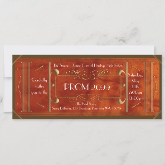 Kunst-Deko PROM-Karte, lederner Luxus Einladung (Vorderseite)