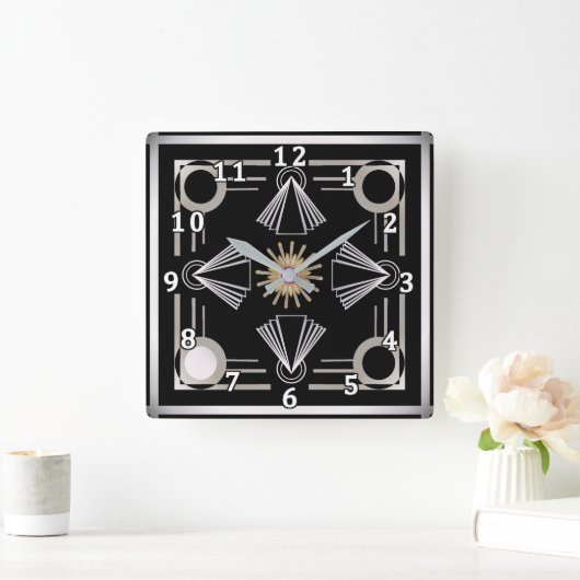 Kunst-Deko Quadratische Wanduhr (Zuhause)