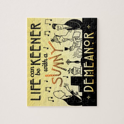 Kunst-Deko-Retro Inspirational sonniges Verhalten Puzzle (Vertikal)