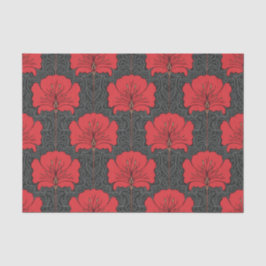 Kunst-Deko, rote Blumen, Schwarzes, Vintag, Chic, Seidenpapier