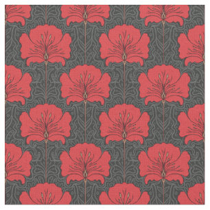 Kunst-Deko, rote Blumen, Schwarzes, Vintag, Chic, Stoff