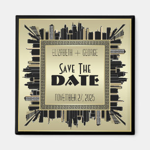 Kunst-Deko-Save the Date Champagne-GoldGatsby Magnet