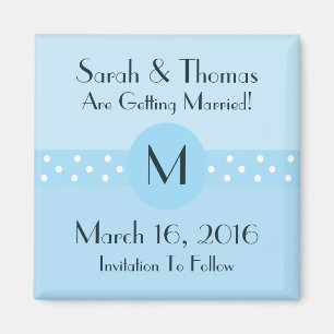 Kunst-Deko-Save the Date Magnet - Blau