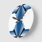 Kunst-Deko-Schichten im Blau Runde Wanduhr (Winkel)