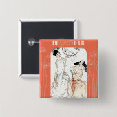 Kunst-Deko - schön Button (Vorne & Hinten)