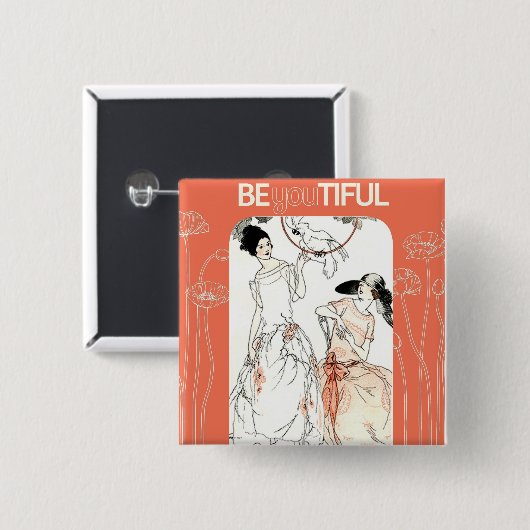 Kunst-Deko - schön Button (Vorne & Hinten)