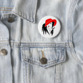 Kunst-Deko-schöner Frauen-Rot-Hut Button (Beispiel)