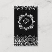 Kunst-Deko-Schwarz-vertikale Geschäfts-Karte mit Visitenkarte (Rückseite)