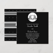 Kunst-Deko-Schwarz-weiße silberne Einladung (Vorne/Hinten)