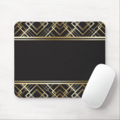 Kunst-Deko, Schwarzes, Gold, elegant, Chic, Mousepad (Mit Mouse)