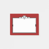 Kunst-Deko-Schwarzes, weiß u. dunkelrot Post-it Klebezettel (Vorderseite)