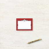 Kunst-Deko-Schwarzes, weiß u. dunkelrot Post-it Klebezettel (Auf Schreibtisch)