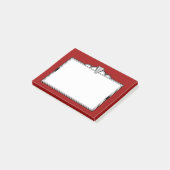 Kunst-Deko-Schwarzes, weiß u. dunkelrot Post-it Klebezettel (angewinkelt)