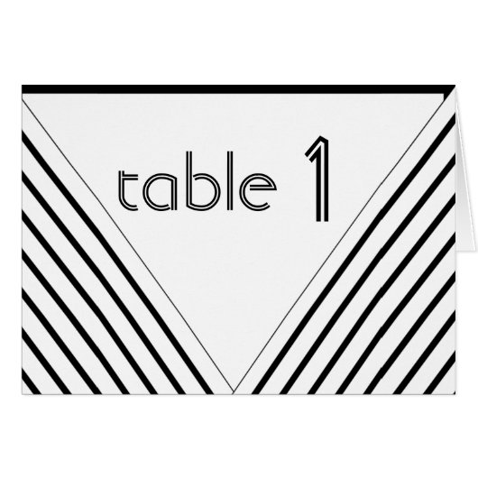 Kunst-Deko-Schwarzweiss-Streifen-Tischnummer (Vorderseite (Horizontal))