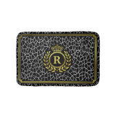 Kunst-Deko-Silber-Goldschwarz-Lorbeerwreath-Krone Badematte (Vorderseite)