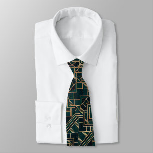 Kunst-Deko-SmaragdGrüntöne, geometrischer Entwurf Krawatte