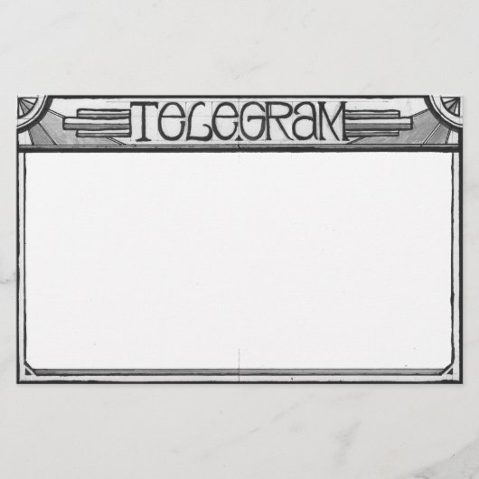 Kunst-Deko Steampunk Telegramm-Briefpapier Briefpapier (Vorderseite)