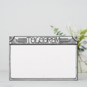 Kunst-Deko Steampunk Telegramm-Briefpapier Briefpapier (Stehend Vorderseite)