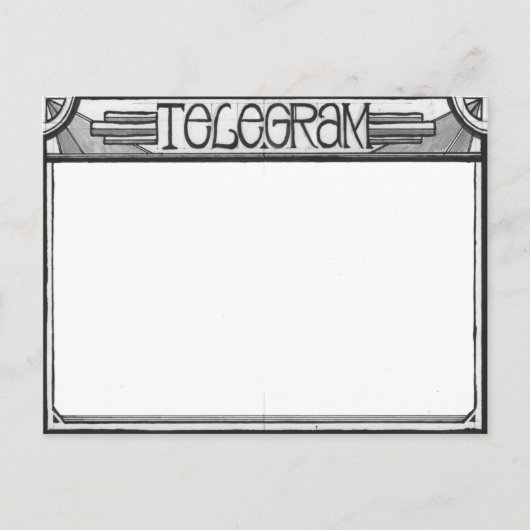 Kunst-Deko Steampunk Telegramm-Postkarte Postkarte (Vorderseite)