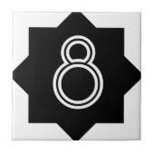 Kunst-Deko-Stern-Zahl Fliese (Vorderseite)