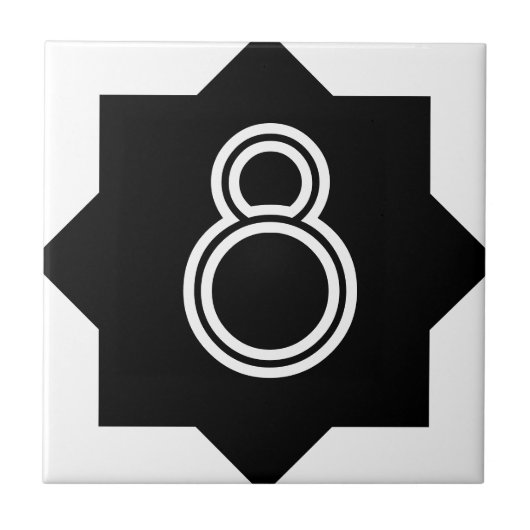 Kunst-Deko-Stern-Zahl Fliese (Vorderseite)