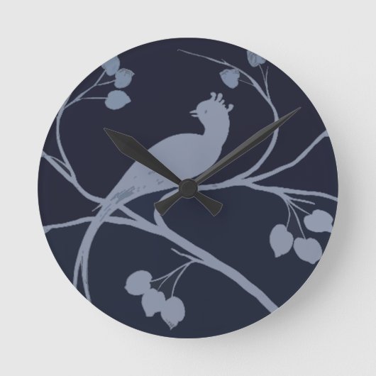 Kunst-Deko-Taube Runde Wanduhr (Vorderseite)