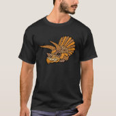 Kunst-Deko Triceratops-Orange T-Shirt (Vorderseite)