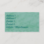 Kunst-Deko Turquise Juwelen Visitenkarte (Rückseite)