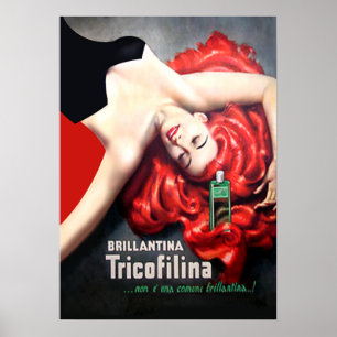 Kunst-Deko Vintag - Redhead Brillantina Poster