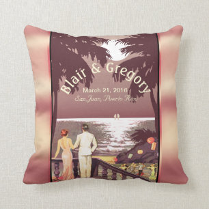 Kunst-Deko-Vintager Strand   erröten Rosa Kissen