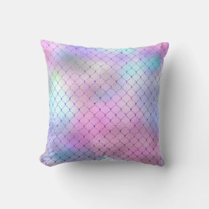 Kunst-Deko-violettes rosa Netz stuft ziemlich Kissen