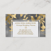 *~* Kunst-Deko-Vogel-Blumengoldmuster Visitenkarte (Rückseite)