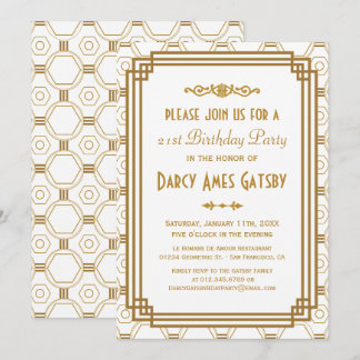 Kunst-Deko-weiße Geburtstags-Party Einladungen