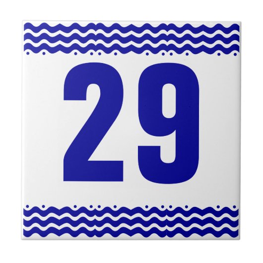 Kunst-Deko-Wellen-Zahl-Fliese Fliese (Vorderseite)