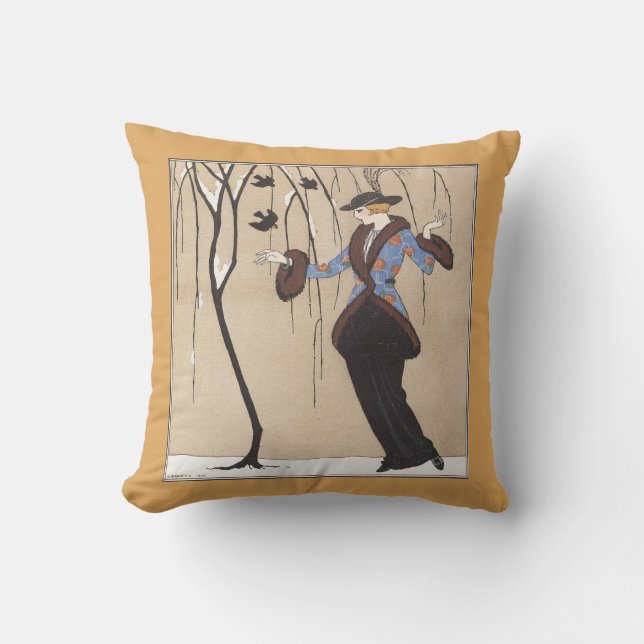 Kunst-Deko-Winter-Szene Kissen (Vorderseite)