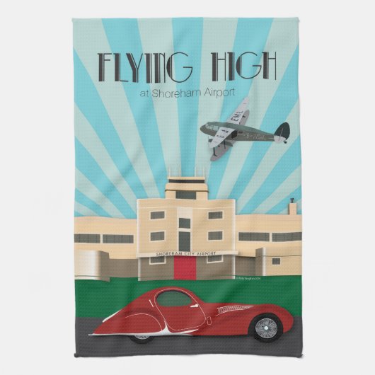 Kunst-Dekoart-Küchentuch - Shoreham Flughafen Handtuch (Vertikal)