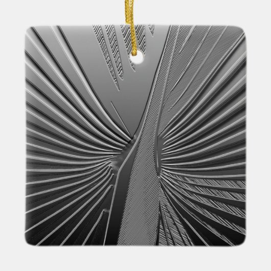 Kunst-Dekochrompalmblatt Keramikornament (Vorderseite)