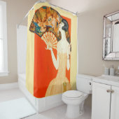 Kunst-Dekodame mit Fan Duschvorhang (Beispiel)