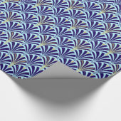 Kunst-Dekofanmuster - Kobalt- und Himmelblau Geschenkpapier (Ecke)