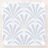 Kunst-Dekofanmuster - Kobalt- und Himmelblau Glasuntersetzer (Rückseite)