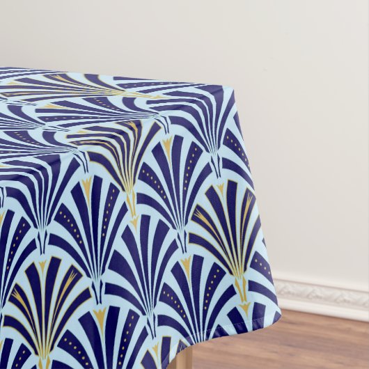 Kunst-Dekofanmuster - Kobalt- und Himmelblau Tischdecke (Beispiel)