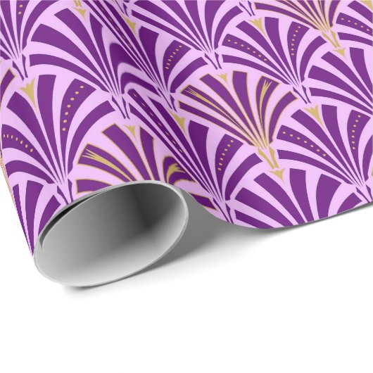 Kunst-Dekofanmuster - lila und Orchidee Geschenkpapier (Rolleneckpunkt)