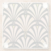 Kunst-Dekofanmuster - Pfirsich auf Schwarzem Glasuntersetzer (Rückseite)