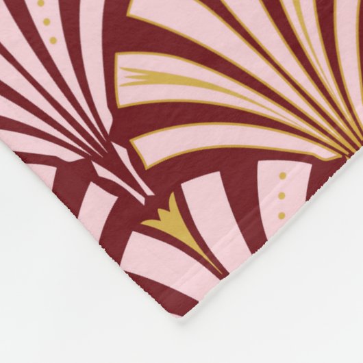 Kunst-Dekofanmuster - Rosa und Burgunder Fleecedecke (Ecke)