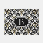 Kunst-Dekofanmuster - schwärzen Sie auf Weiß mit Fußmatte (Vorderseite)