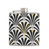 Kunst-Dekofanmuster - Schwarzweiss Flachmann (Vorderseite)